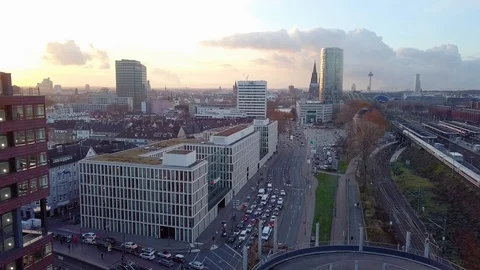 Car Traffic Cologne Deutz Stock Footage 99308937