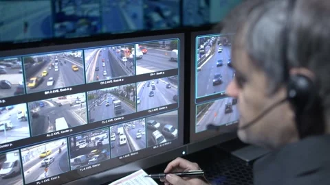Car traffic control operator Vídeo Stock 200161099