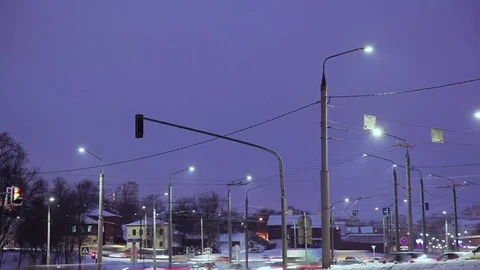 Car traffic at the crossroads, timelapse Stock Footage 77873707