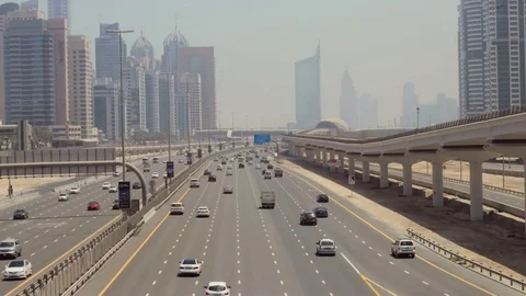 Car traffic in Dubai Stock Footage 75843638