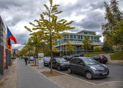Car traffic on the Ebertstrasse on September 21, 2015 in Berlin, Germany. Stock Photos