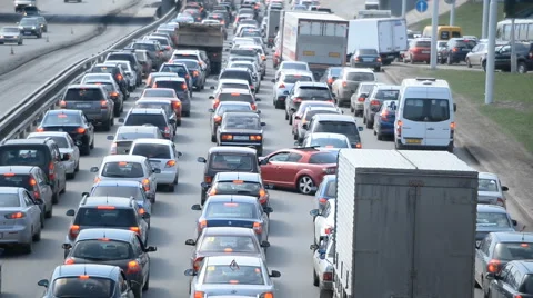 Car traffic jam on the highway Video stock 50494668