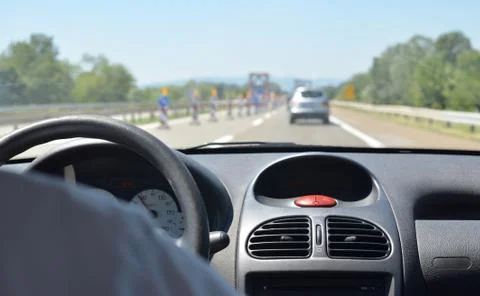 Car in a traffic jam Stock Photos