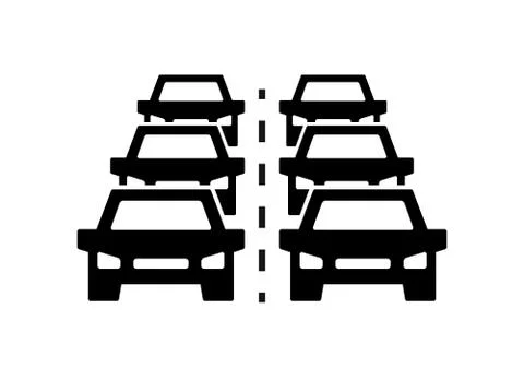 Car traffic jam vector icon, symbol and sign illustration on white background. 스톡 일러스트