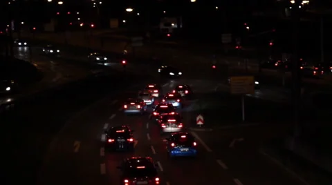 Car traffic at night in the town Stock Footage 59158753