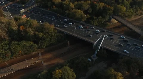 Car traffic riding by Ring Road day view from above Stock Footage 55359144