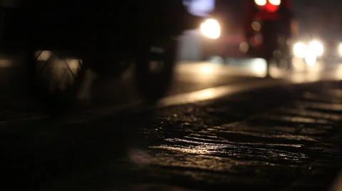 Car traffic from the sidewalk Stock Footage 69066054