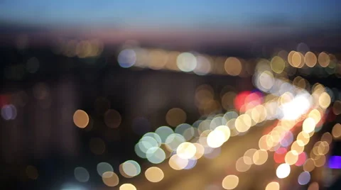 Car traffic at sunset. Bokeh background of the big city Stock Footage 50802738