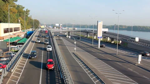Car Traffic Through Overpass Stock Footage 39143774