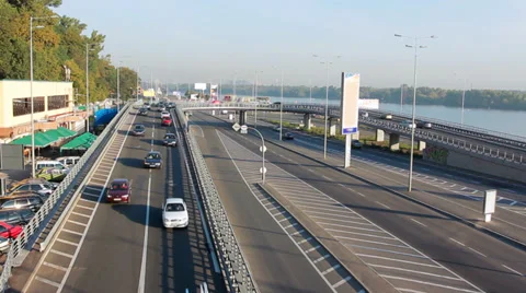 Car Traffic Through Overpass Timelapse 動画素材 39143926