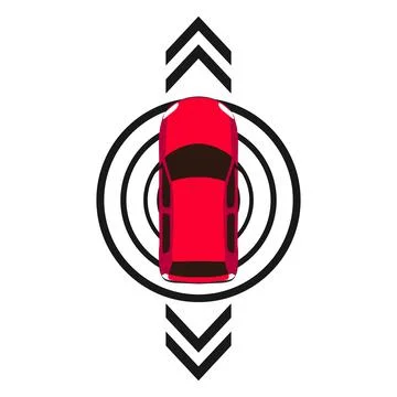 Car traffic transport style top view. Street city element isolated. Vector ic Stock Illustration