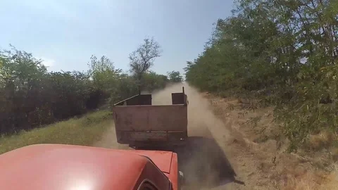 Car with a trailer 스톡 동영상 94170387