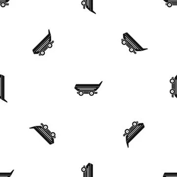 Car trailer pattern seamless black Illustrazione stock