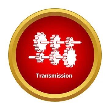 Car transmission system gears working inside engine icon Stock Illustration