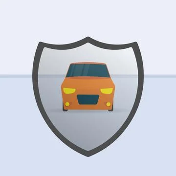 Car with a transparent shield Stock Illustration