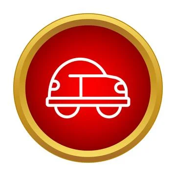 Car transport icon on red button design Stock Illustration