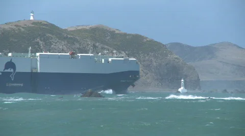 Car transporter ship Stock Footage 337878