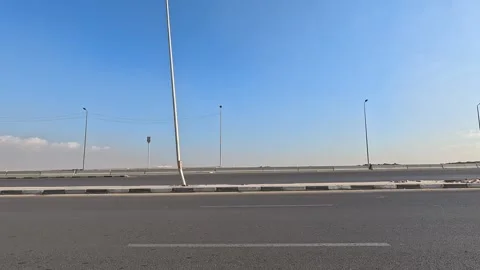 Car Travel Through Spacious Roads New Cairo Showing Buildings Traffic Vehicles Stock Footage 329857050