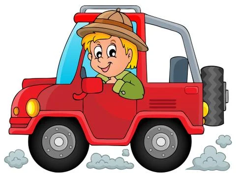 Car with traveller theme - illustration. Stock Illustration