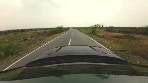 Car traversing through countryside area of madhya pradesh india Stock Footage 340048190