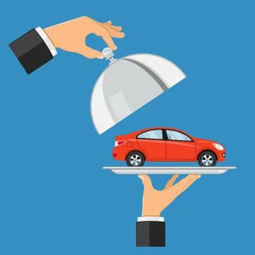 Car on tray Stock Illustration