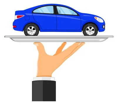 Car on tray Stock Illustration