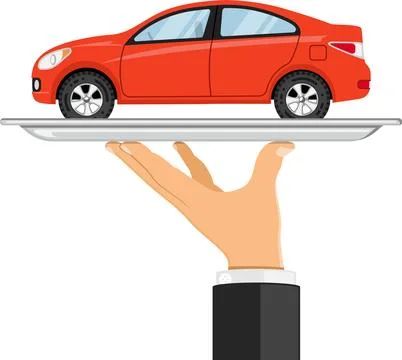 Car on tray Stock Illustration