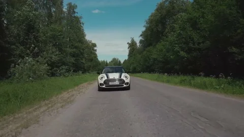 Car trip to the forest. We drive a car outside the city. 動画素材 158605973