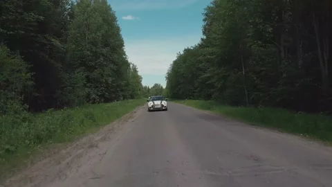 Car trip to the forest. We drive a car outside the city. 動画素材 158605976