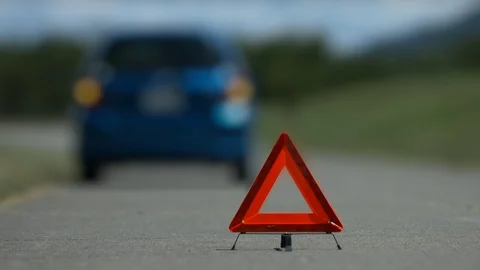 Car trouble accident right handle Stock Footage 89013271