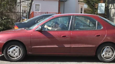 Car Trouble, red trap w Stock-Footage 5357516