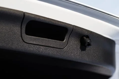 Car trunk door handle. Foto stock