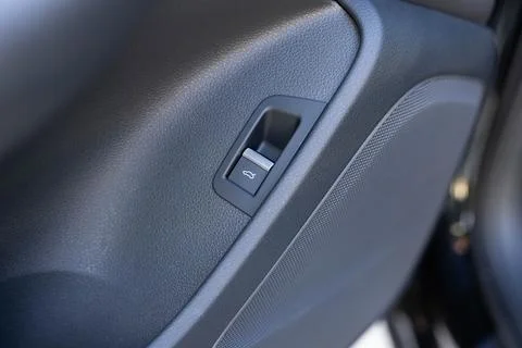 Car trunk lid open button for locking or unlocking. Automatically opening and Stock Photos