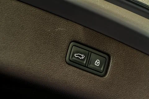 Car trunk open button. Electric trunk switch controller. Car trunk electric l Stock Photos