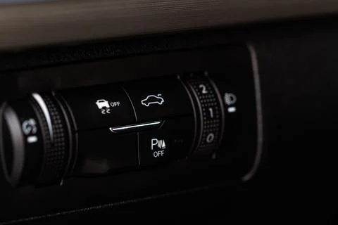 Car trunk open button. Electric trunk switch controller. Car trunk electric l Stock Photos