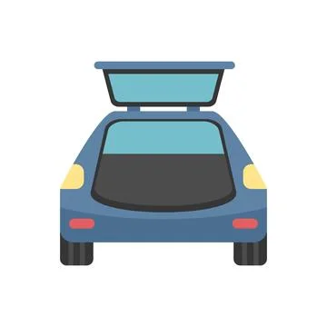 Car trunk open showing empty space for luggage Illustration