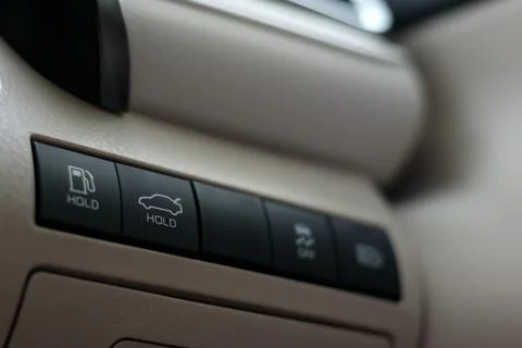 Car trunk opening button on dashboard Stock Photos