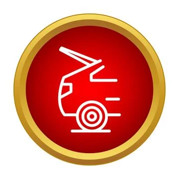 Car trunk opening icon in red circle Stock Illustration