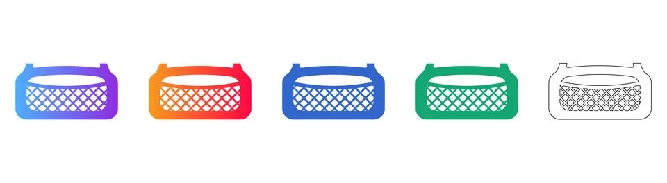 Car Trunk Storage Icons in Multiple Color Gradients Stock Illustration
