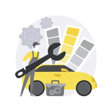 Car tuning abstract concept vector illustration. Stock Illustration