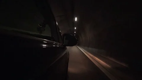 Car in tunnel Stock Footage 73594938
