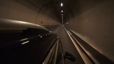 Car in tunnel Stock Footage 73594955