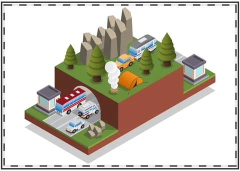 Car tunnel. Stock Illustration