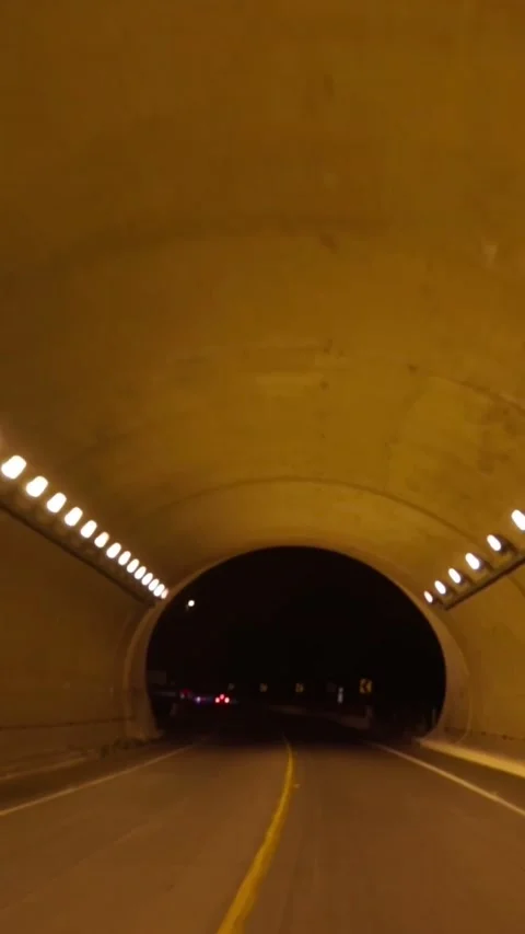 Car tunnel at night with lights Stock Footage 231348393