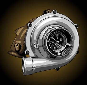 Car turbo device vector template Stock Illustration