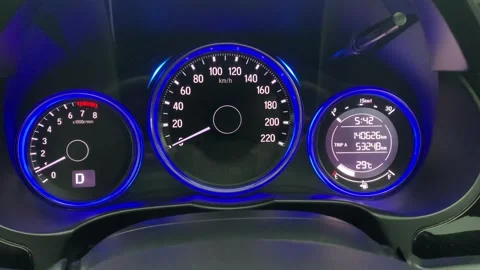 Car turning right signal light on car dashboard Stock Footage 302293573