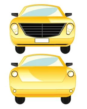 Car type frontal and behind Illustrazione stock
