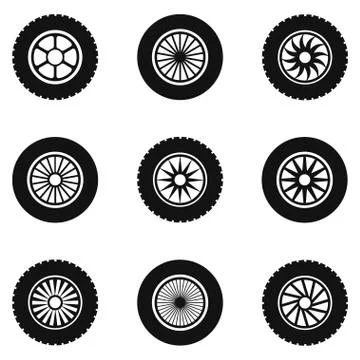 Car tyre set Illustrazione stock