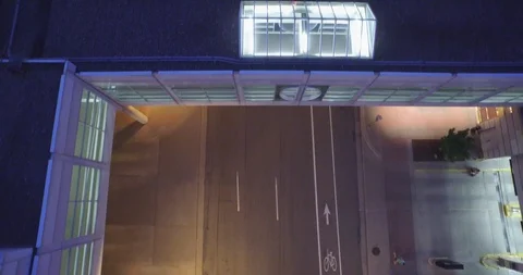 Car under a pedestrian bridge Stock Footage 90783482