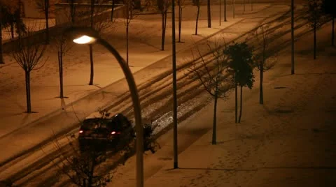 Car under the snow Stock Footage 10737953